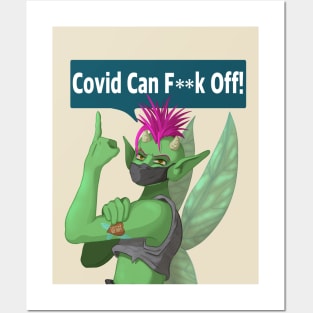 Covid can F Off Posters and Art